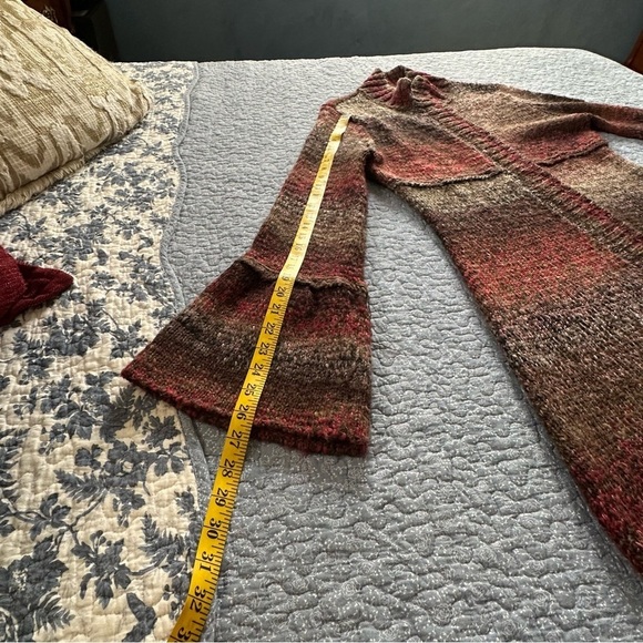 Prana Cardigan Ombre Earth Tones Longline Knit Bell Sleeves Fit & Flare Size M - Picture 11 of 12